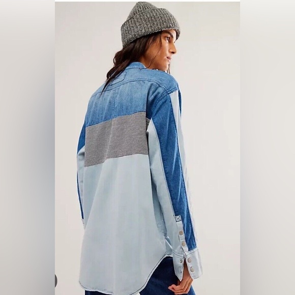 NWT We the Free Moto Colorblock shirt - Picture 2 of 10